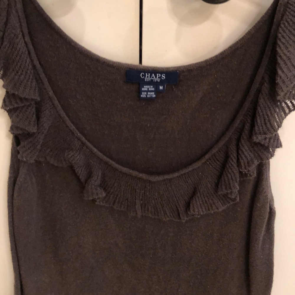 Chaps Sweater with Ruffle - Picture 2 of 3